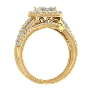 FINEROCK 1 1/2 Carat Diamond Engagement Ring Band in 14K Yellow Gold (Ring Size 5.75)