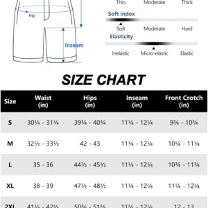 Little Donkey Andy 12 Inch Inseam Golf Shorts for Men Bermuda Quick Dry Elastic Waist Shorts for Hiking Travel Casual Black 2XL