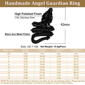 Bestyle Black Dragon Ring for Women Men Cool Rings Dragon Jewelry Gothic Punk Finger Rings Fashion Halloween Costumes for Women, Size 12