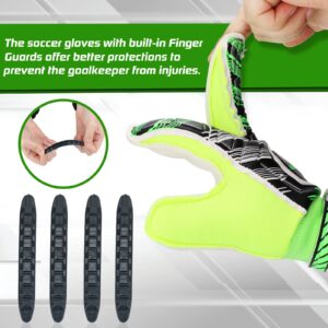 Zuuwee Soccer Goalie Gloves for Kids Size 5 Gal Youth Goalkeeper Finger Save Football Field Player Keeper Boys Girls Professional Protection Goaly Predator Glove 8-12 (Black and Green)