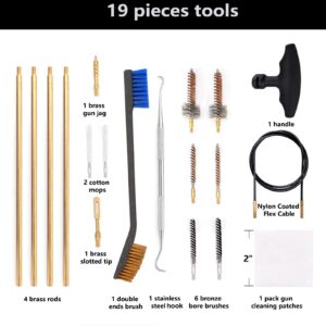 BOOSTEADY Gun Cleaning Kit .22 Cleaning kit with Bore Chamber Brushes Cleaning Kit, Brass Cleaning Rod in Zippered Organizer Compact Case