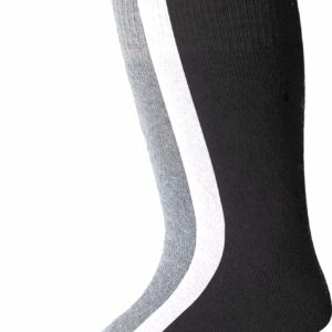 Diamond Star Tube Socks Men 6 Pairs Premium Cushion Cotton Over The Calf Athletic Knee High Socks For Men 13-16 (Multi Colors 2 Black,2 Grey,2 White)