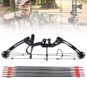 30-60lbs Battleship Compound Bow and 12Pcs Arrows for Adults and Teens, Hunting Bow Youth Compound Bow Hunting Set, 24"-29.5" Draw Distance, Up to IBO 310 fps, USA Stock