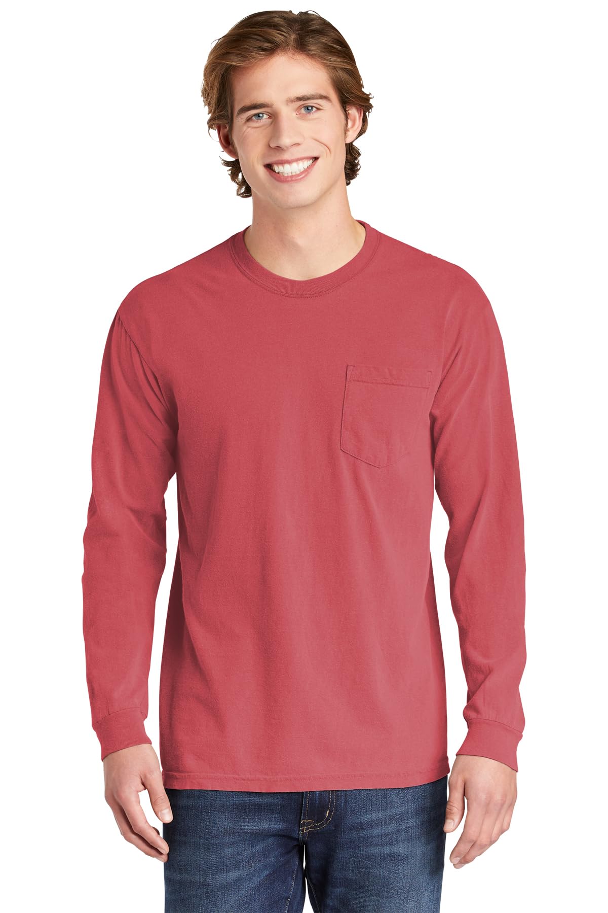 Comfort Colors 6.1 oz. Long-Sleeve Pocket T-Shirt (C4410) Crimson L