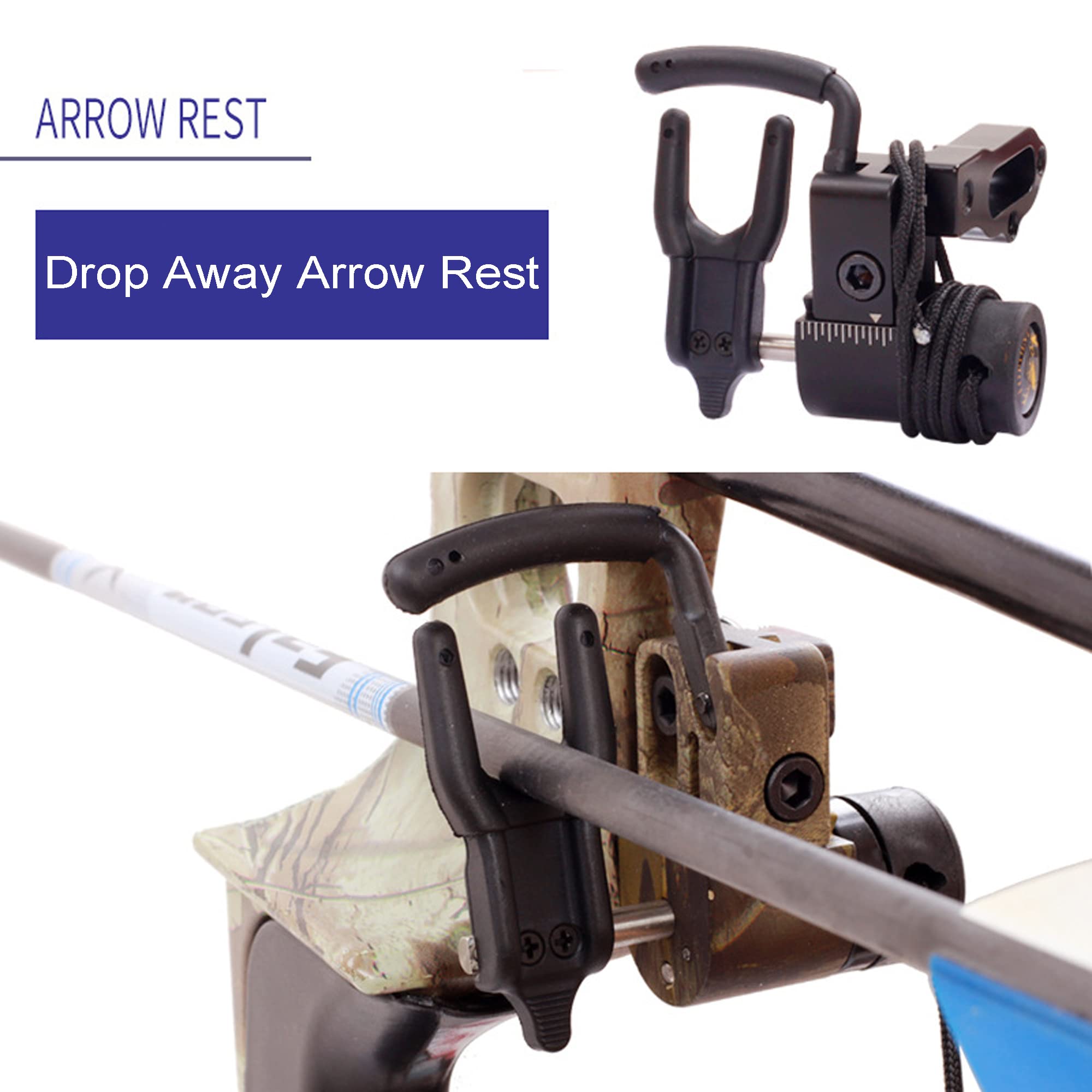 Archery Drop Away Arrow Rest Aluminum Alloy Arrow Rest for Compound Bow Hunting Accessory Right Hand Left Hand (Right, Charcoal Grey)