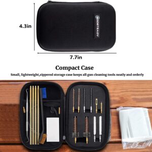 BOOSTEADY Gun Cleaning Kit .22 Cleaning kit with Bore Chamber Brushes Cleaning Kit, Brass Cleaning Rod in Zippered Organizer Compact Case