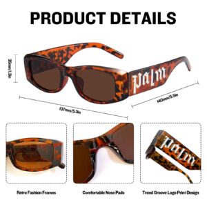 SUNOVELTIES 6 Pack Retro Irregular Rectangle Sunglasses Luxury Palm Eyewear Hawaii Costume Bulk Square Glasses for Unisex Adult