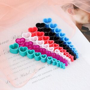 Qmcandy 6 Pairs Acrylic Heart Shape Ear Tunnels Plugs Colorful Gauges for Ears 00g