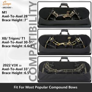 SUNYA Compound Bow Case with Molle System - Neoprene Bow String Protection & Padded Shoulder Sling - Soft Carrying Case for Archery Accessories, Equipment (Black)