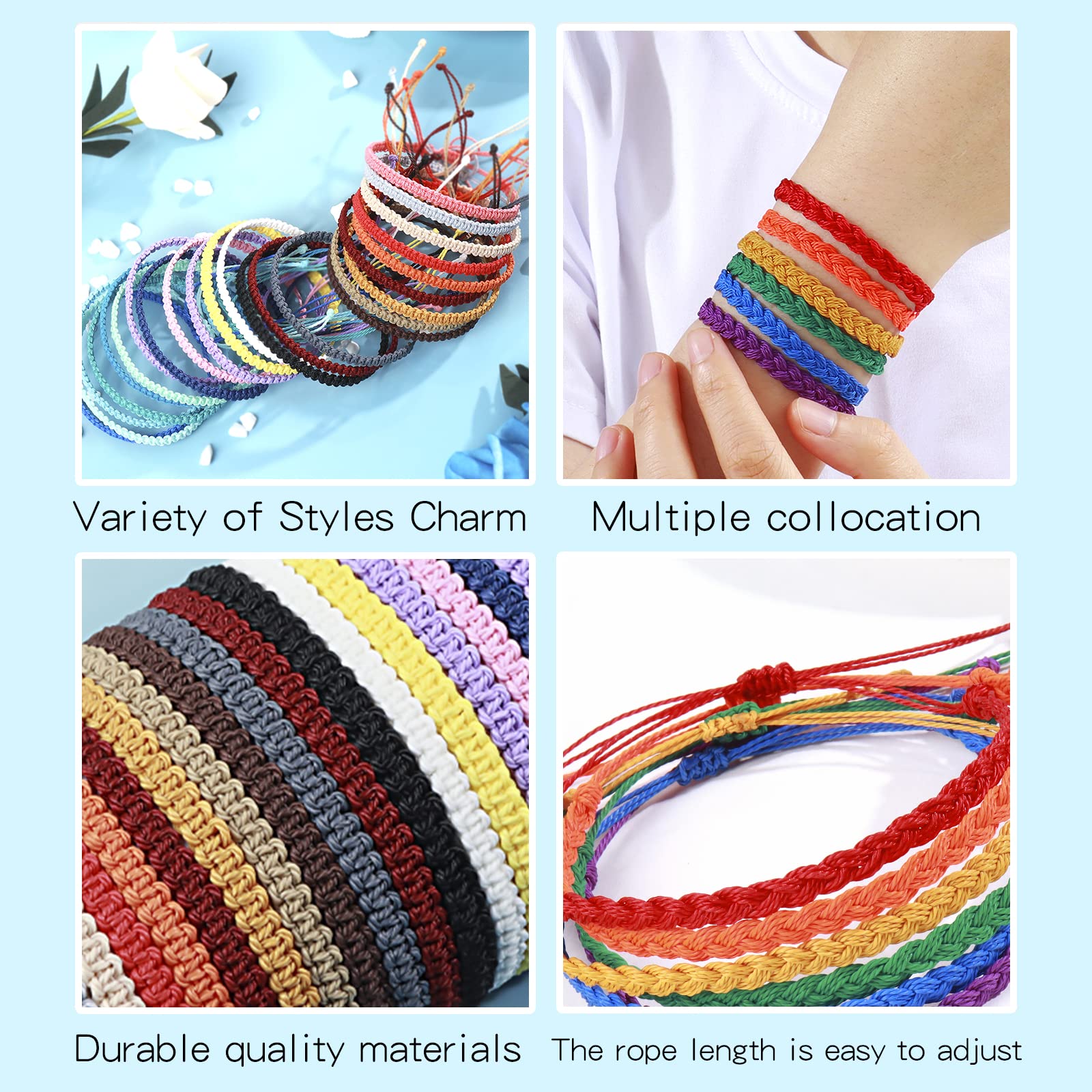 Long tiantian 12Pcs Bracelets for Womens Summer Bracelets for Beach Surfer Bracelets Set Summer Essentials for Womens Waterproof Bracelets for Women(U-12pcs-String Bracelets)