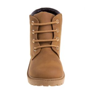 Rugged Bear Kids Hiking Outdoor Waterproof Lace-up Comfort Urban Styled Boots - Tan (size 1 Big Kid)