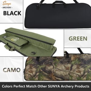 SUNYA Compound Bow Case with Molle System - Neoprene Bow String Protection & Padded Shoulder Sling - Soft Carrying Case for Archery Accessories, Equipment (Black)