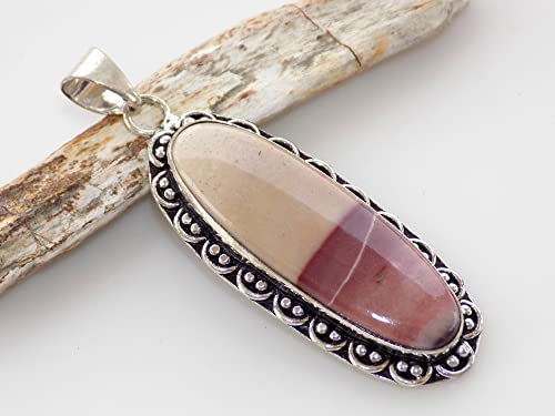 Mookaite Pendant, Birthday Gift Jewelry, Designer Pendant, Silver Plated Pendant, Handmade Pendant Jewelry, Boho Jewelry