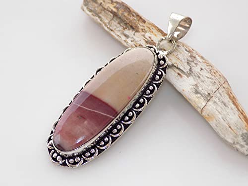 Mookaite Pendant, Birthday Gift Jewelry, Designer Pendant, Silver Plated Pendant, Handmade Pendant Jewelry, Boho Jewelry