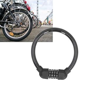 Bike Cable Lock, Anti Theft Lock Premium Material with 4 Digit Passwords Technology for Bike Motorcycle Door Gate Outdoor(Black)