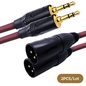 innomaker 2-Pack 5ft 3.5mm Stereo to XLR Balanced Male Cable with 24 AWG Copper Wire