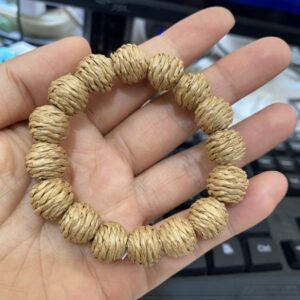 Pingyongchang Rattan Ball Bracelet for Women Handmade Lightweight Straw Wicker Braid Woven Beaded Elastic Bracelet Bohemian Statement Summer Beach Bracelet-Beads