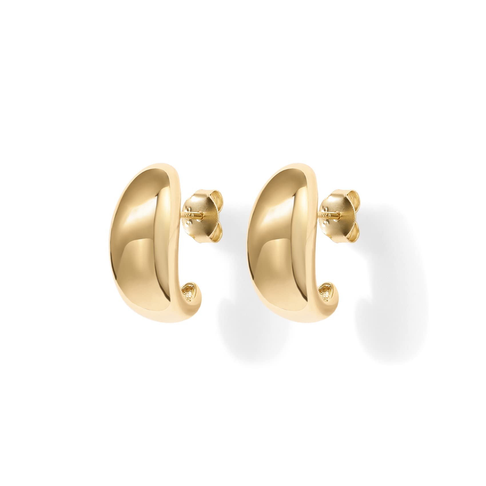 PAVOI 14K Dome Hoop Huggies (Dome, Yellow Gold)