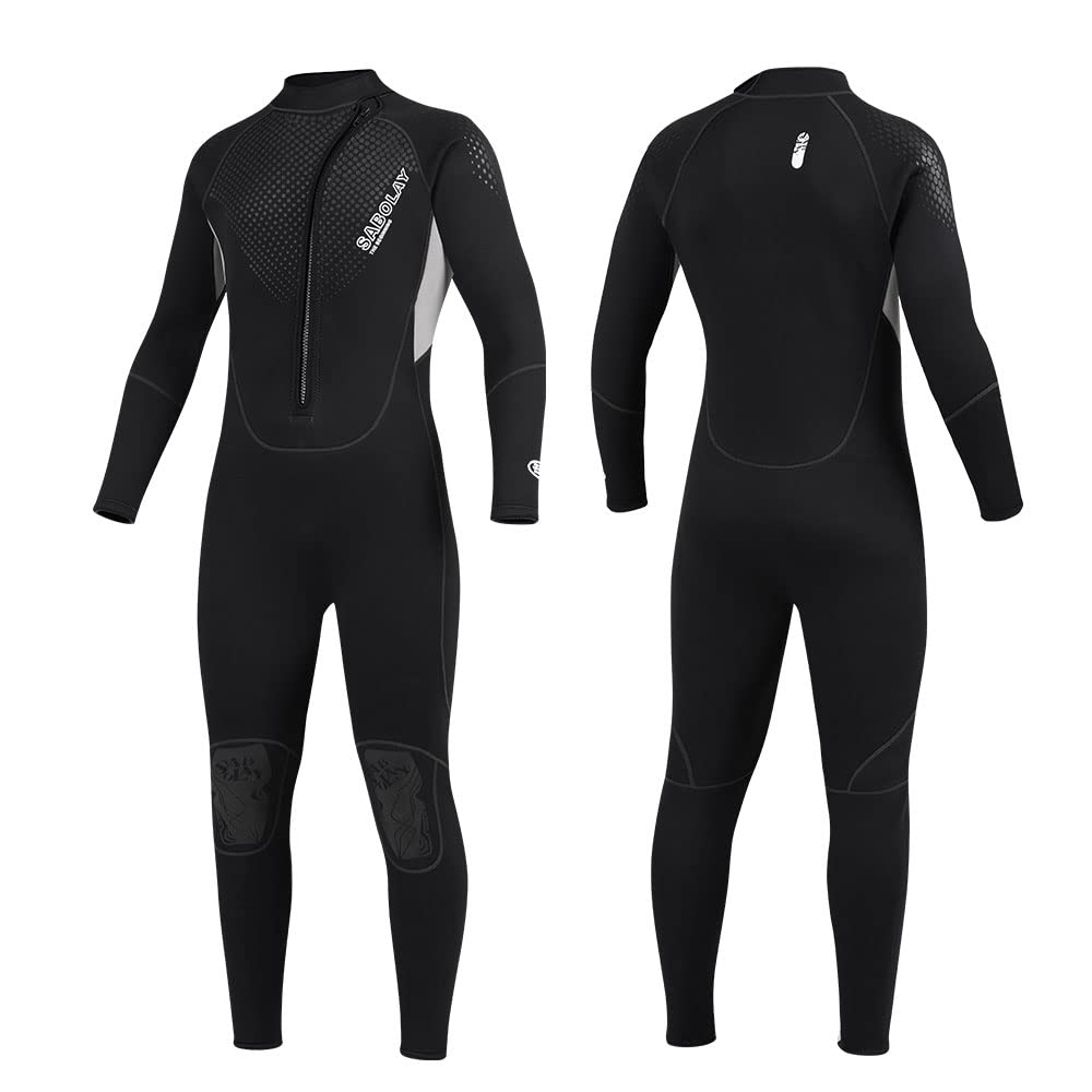 Wet Suits for Men Women 3mm Neoprene Full Body Diving Suits Keep Warm Suitable for Water Sports (X-Large, Men-Black Red -08)