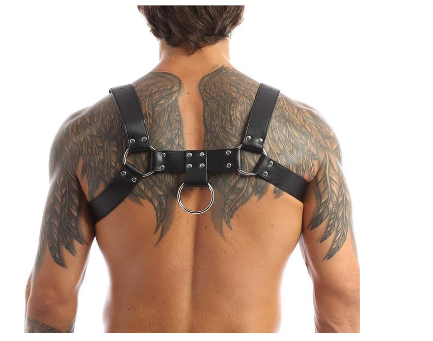 Men's Adjustable Strong and Sturdy Neoprene Harness Body Chest Harness Belt Gay Comfortable Interest Buckles Clubwear Costume