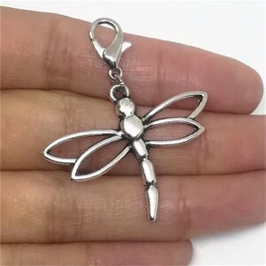 WYGUYO 2pcs Dragonfly Clip on Charm, Dragonfly Zipper Pull, Insect Jewelry