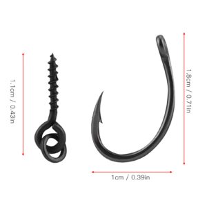 Fishing Hooks Set, 30Pcs/Set Carp Fishing Ronnie Rig Hook,Bait Stoppers,Bait Screws Terminal Tackle, Fishing Accessories Kit, Saltwater Freshwater Fishing Gear