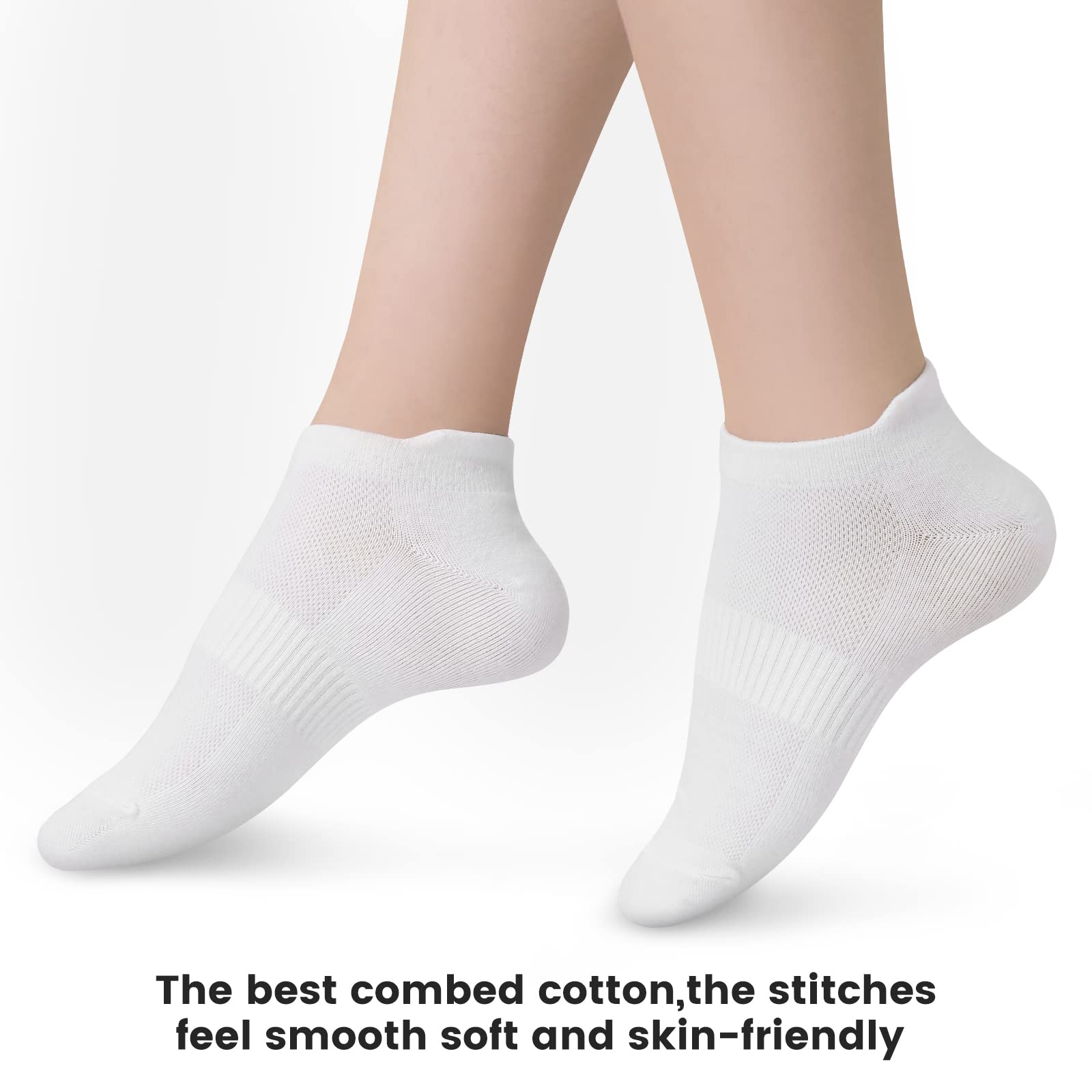 Women's Ankle Cotton Socks - Low Cut Athletic Sports Running Breathable Thin No Show Socks With Tab 6 Pairs