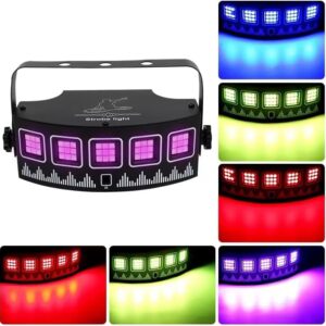 YSH Strobe Light with Remote for Parties,USB Powered Sound Activated&Speed Control &Timing Flashing Lights,45 Super Bright RGB LEDs Stage Lighting for Room Dance Party DJ Karaoke Xmas Wedding Show