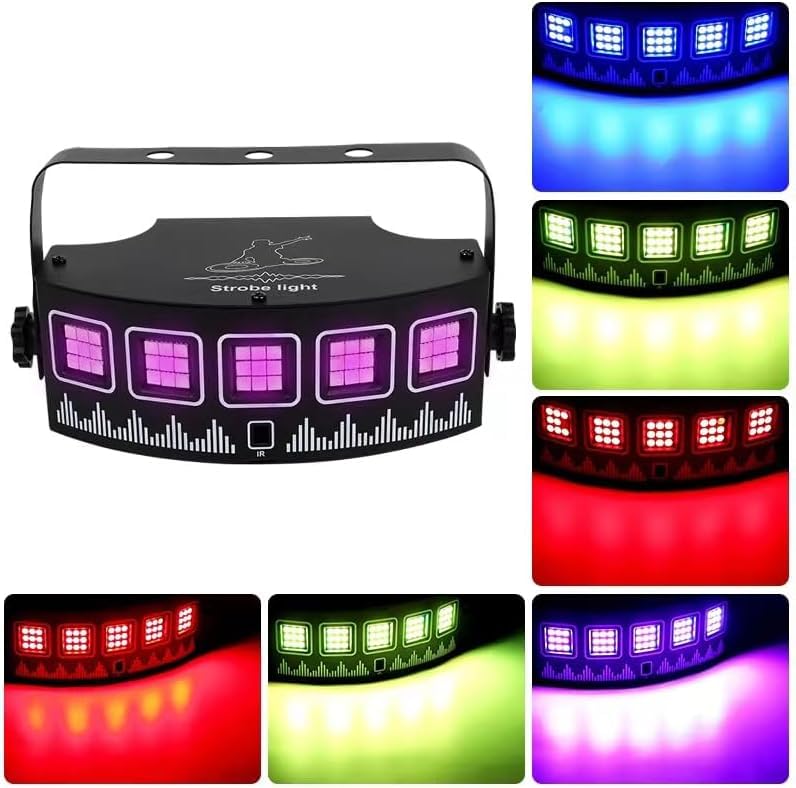 YSH Strobe Light with Remote for Parties,USB Powered Sound Activated&Speed Control &Timing Flashing Lights,45 Super Bright RGB LEDs Stage Lighting for Room Dance Party DJ Karaoke Xmas Wedding Show