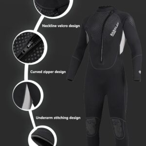 Wet Suits for Men Women 3mm Neoprene Full Body Diving Suits Keep Warm Suitable for Water Sports (X-Large, Men-Black Red -08)