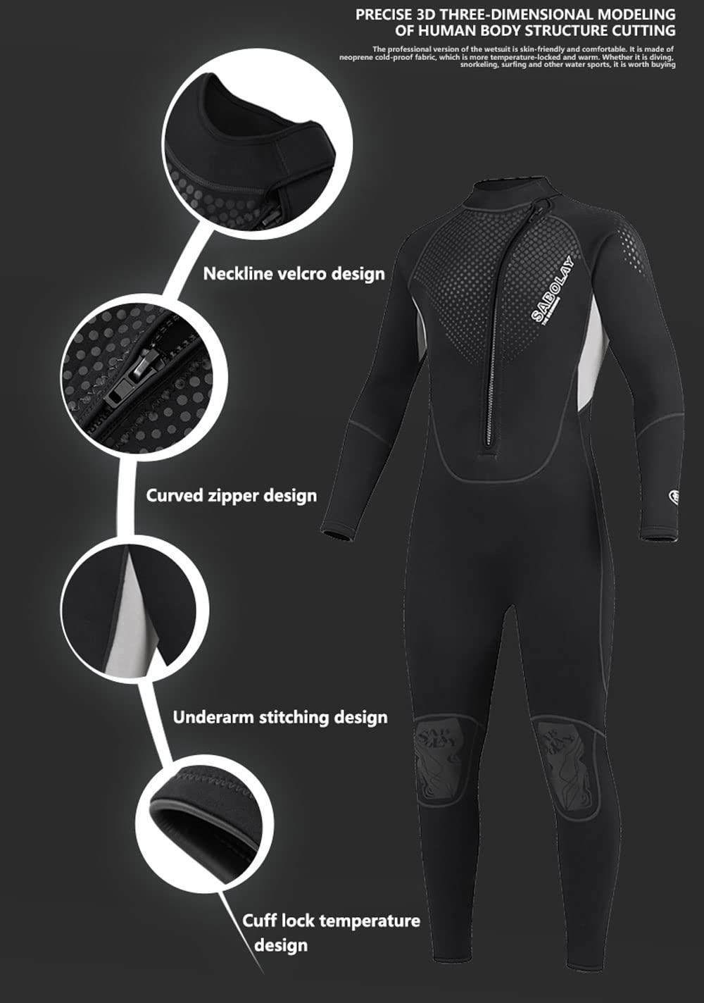 Wet Suits for Men Women 3mm Neoprene Full Body Diving Suits Keep Warm Suitable for Water Sports (X-Large, Men-Black Red -08)