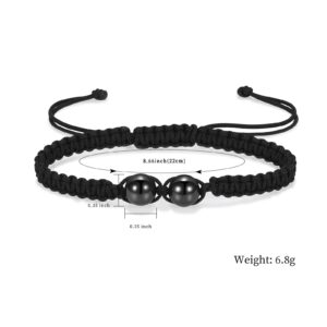 mingkejw Cremation Jewelry Heart Ball Urn Bracelet for Ashes Women Men Adjustable Braided Bracelets Link Cremation Memorial Bracelet,Dad