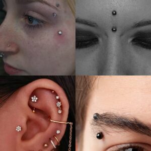 Vsnnsns 16G Rook Daith Piercing Jewelry Stainless Steel 8mm Curved Barbell Eyebrow Rings Helix Tragus Belly Lip Rings CZ Piercing Jewelry Cartilage Daith Rook Earrings for Women Men 12pcs Silve