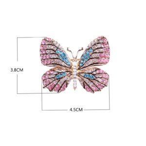 GOLDEN STRAWBERRY 6 PCS Multicolor Rhinestone Crystal Butterfly Brooch Pin Lapel Pin for Women (6 colors)