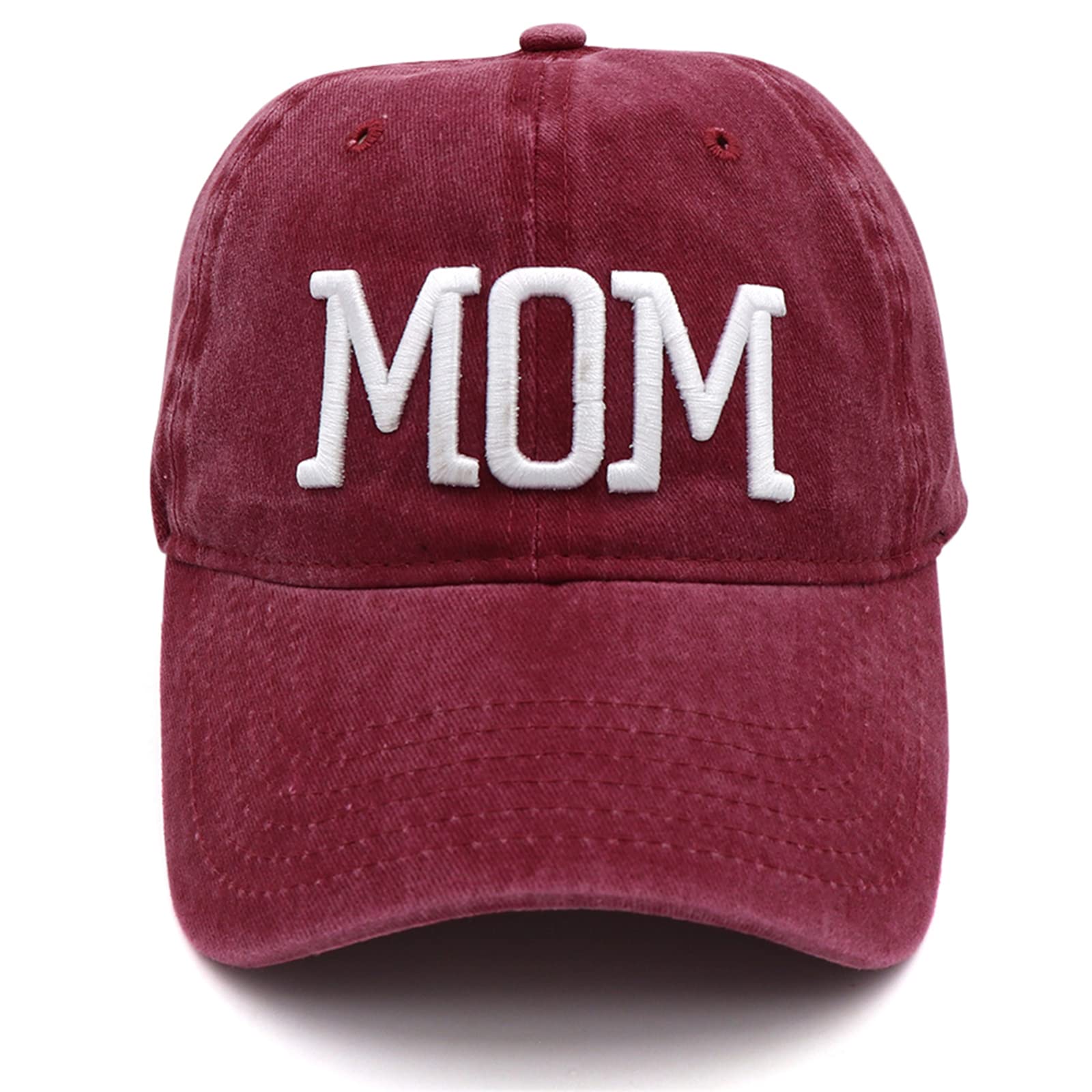 Hiwelove Mom and Dad Hats Fathers Day Mom Dad Gifts Hat Embroidered Adjustable Distressed Baseball Caps Gift for Couples Parents