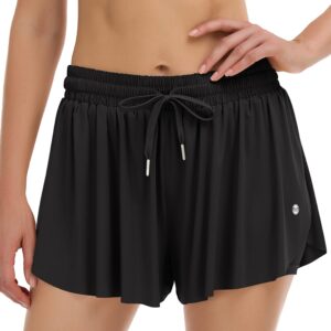 Sport Comfy Running Flowy Shorts for Women Casual Summer - Butterfly Lounge Preppy Athletic Shorts X-Small