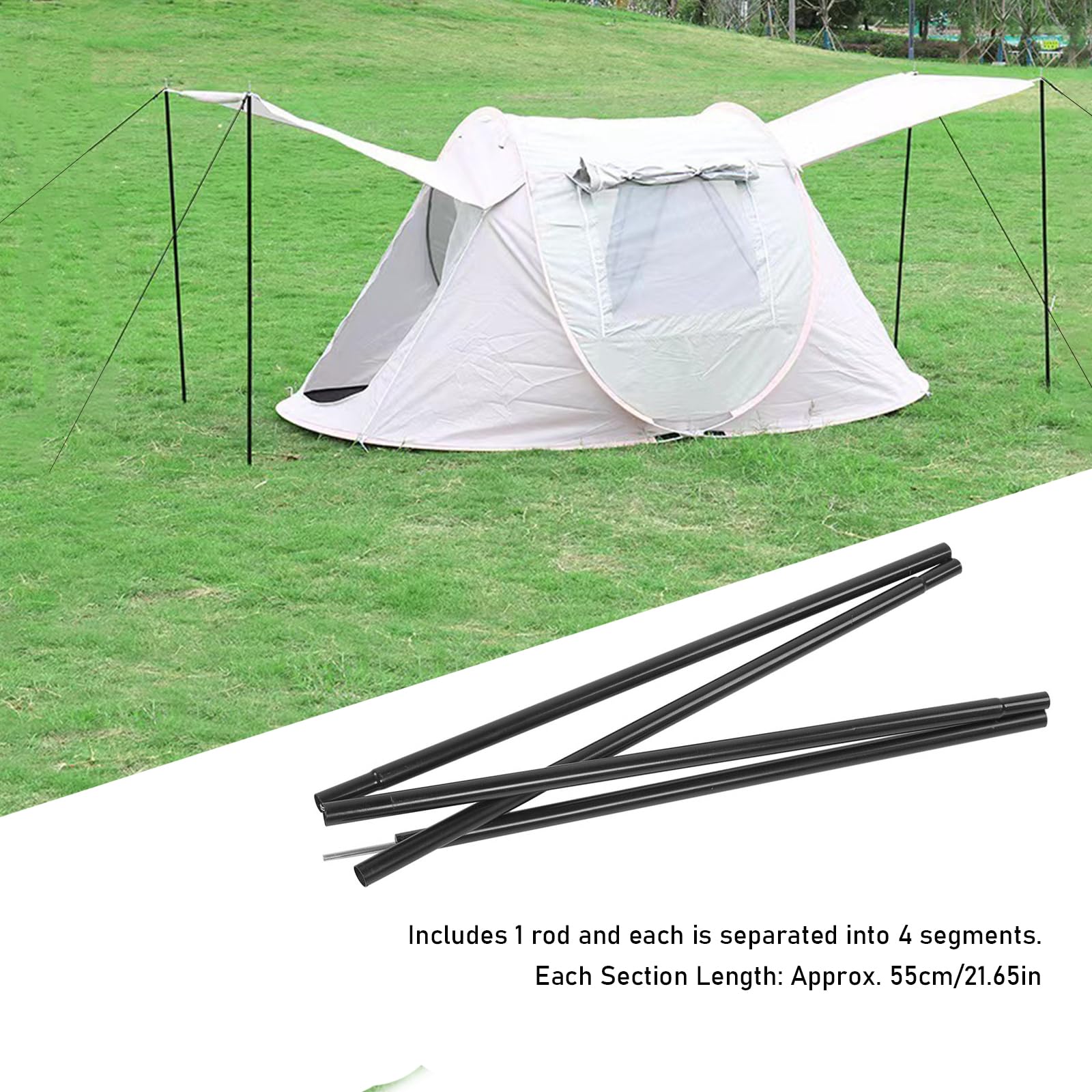 Adjustable Tarp Poles Set,Tent Poles, 2M Telescoping Aluminum Rods Portable Lightweight Replacement Tent Poles for Camping Awning Backpacking Hiking Hammock Rain Fly