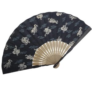 ran 8.7" handmade hand fan with beautiful fabric printed, bamboo and cotton fabric folding hand held fan for women girl (color : multi-colored, size : 8.7")