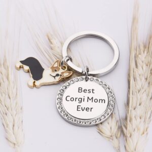 WKXZMTR Corgi Charm Keychain Dog Owners Jewelry Pet Lovers Gifts Dog Lovers Keychain Corgi Gift Best Corgi Mom Ever Gift (Corgi KS)