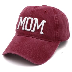 Hiwelove Mom and Dad Hats Fathers Day Mom Dad Gifts Hat Embroidered Adjustable Distressed Baseball Caps Gift for Couples Parents