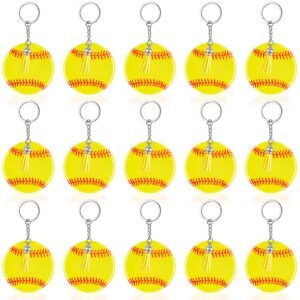 taiyin 20 pcs softball baseball acrylic keychain blanks acrylic keychain with tassel,softball party gifts for team(softball)