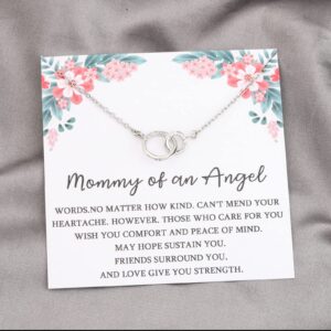 FOTAP Miscarriage Memorial Necklace Gifts Mommy of an Angel Gift Stillborn Baby Gift Interlocking Circles linked Bereavement Remembrance Jewelry