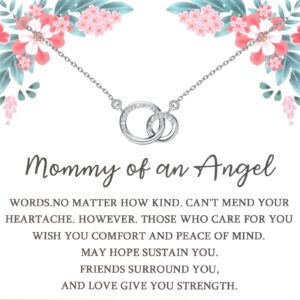 fotap miscarriage memorial necklace gifts mommy of an angel gift stillborn baby gift interlocking circles linked bereavement remembrance jewelry