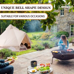 LETKIND Canvas Tent with Stove Jack, 4 Season Waterproof Camping Tent 4/6 Person Luxury Outdoor Glamping Yurt for Camping, Cotton Bell Tent for Winter Camping for Hunting Party