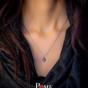 Pome Eternal Knot Pendant Necklace in Sterling Silver, Endless Knot, Made in America (22" Necklace)