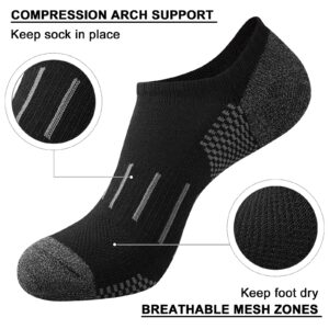 Heatuff No Show Socks Men 7 Pairs Low Cut Athletic Cushion Non Slip Breathable Socks