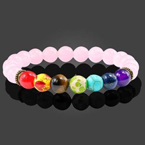 7 Chakra Bracelet Colorful Natural Stone Bead Strand Bracelet Men Women Healing Distance Buddha Bangles Prayer Yoga Jewelry Gift Attractive Processed