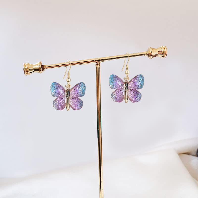 Just Follow 8 Pairs Of Butterfly Earrings, Acrylic Insect Colored Earrings fairy wings Women Fashion Jewelry Gift (8 Pairs Butterfly Earrings-Gold)