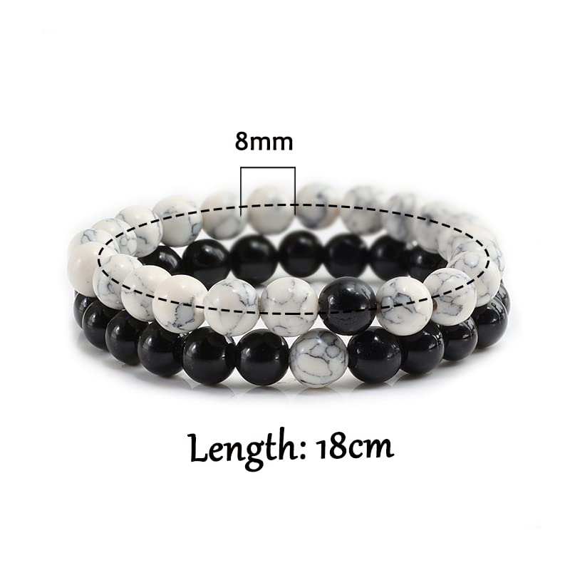 2Pcs/Set Natural Stone Bead Distance Chakra Bracelet for Men Women Couple Bracelets & Bangles Yoga Best Friend Jewelry pulseiras Professional and Attractive