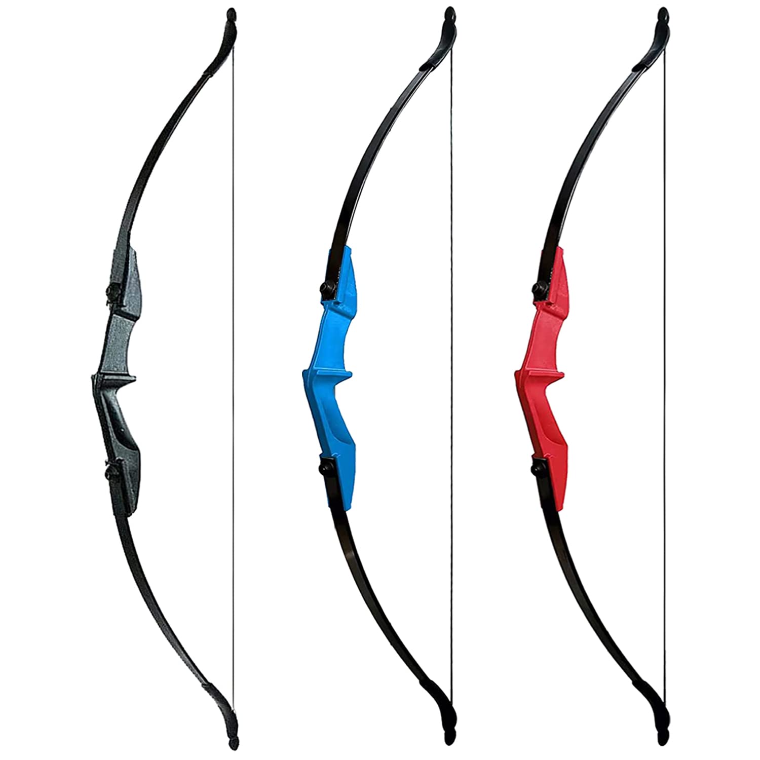 Monsour Archery Takedown Recurve Bow and Arrow Set Left/Rght Hand Longbow Kit Beginner Outdoor Hunting Shooting Practice 20lb 30lb 40lb (Black 40lb)